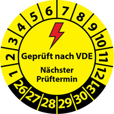 Prüfplakette Geprüft nach