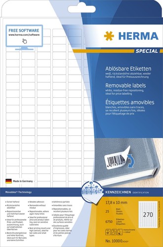 Herma 10000 - , etiketten
