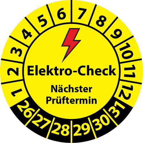 Prüfplakette elektro check - prüfplakette, elektro-check