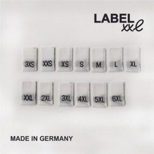 gewebte Größenetiketten