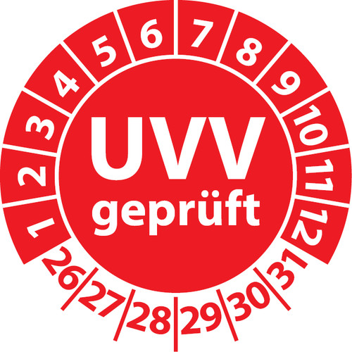 Prüfplakette uvv geprüft - prüfplakette,