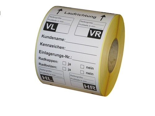 Reifenetiketten für