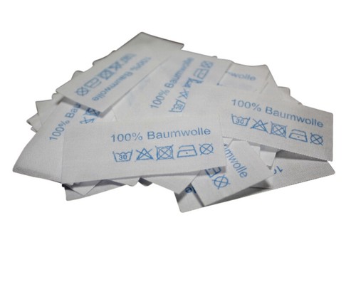 Textiletiketten 100 - 50, %