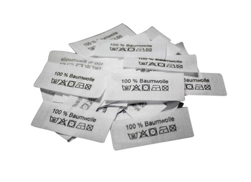 Textiletiketten 100 - 50, %